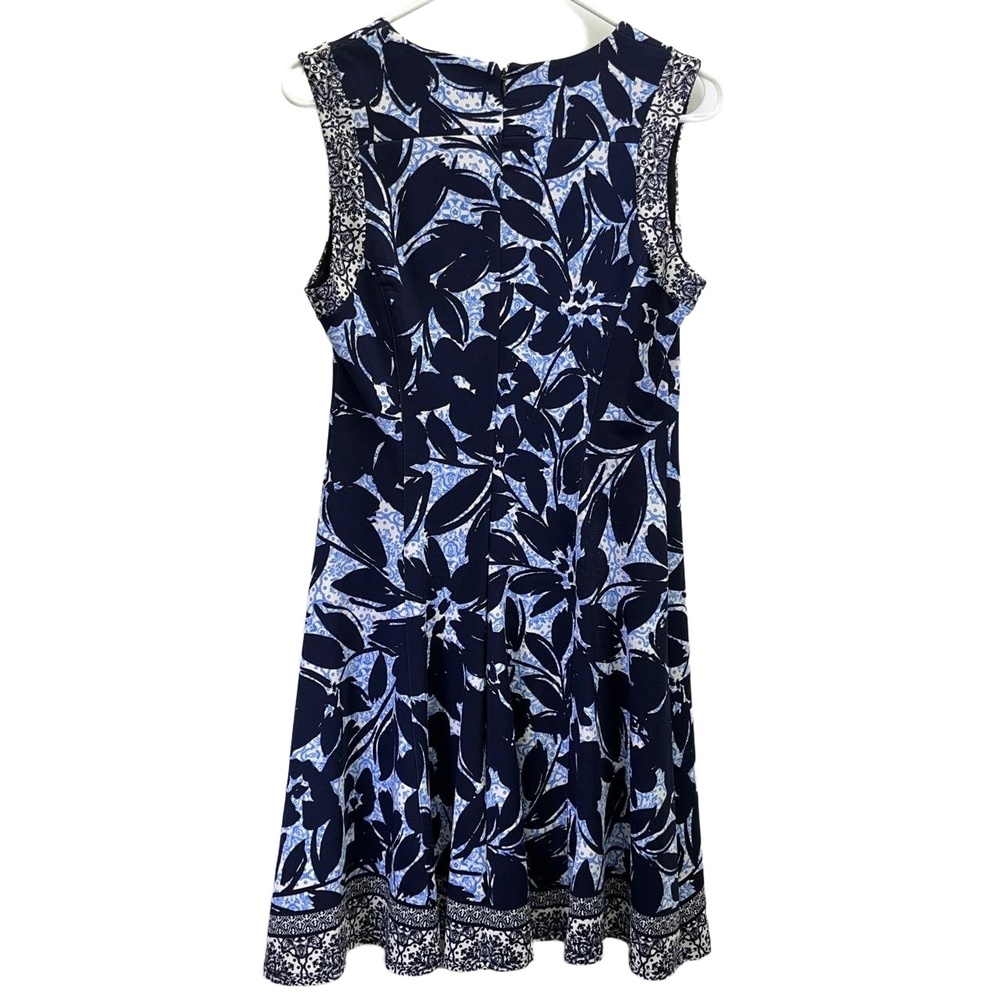 Liz Claiborne Blue Womensā Floral Print Sleeveless Henley Neck Tunic Dress 4
